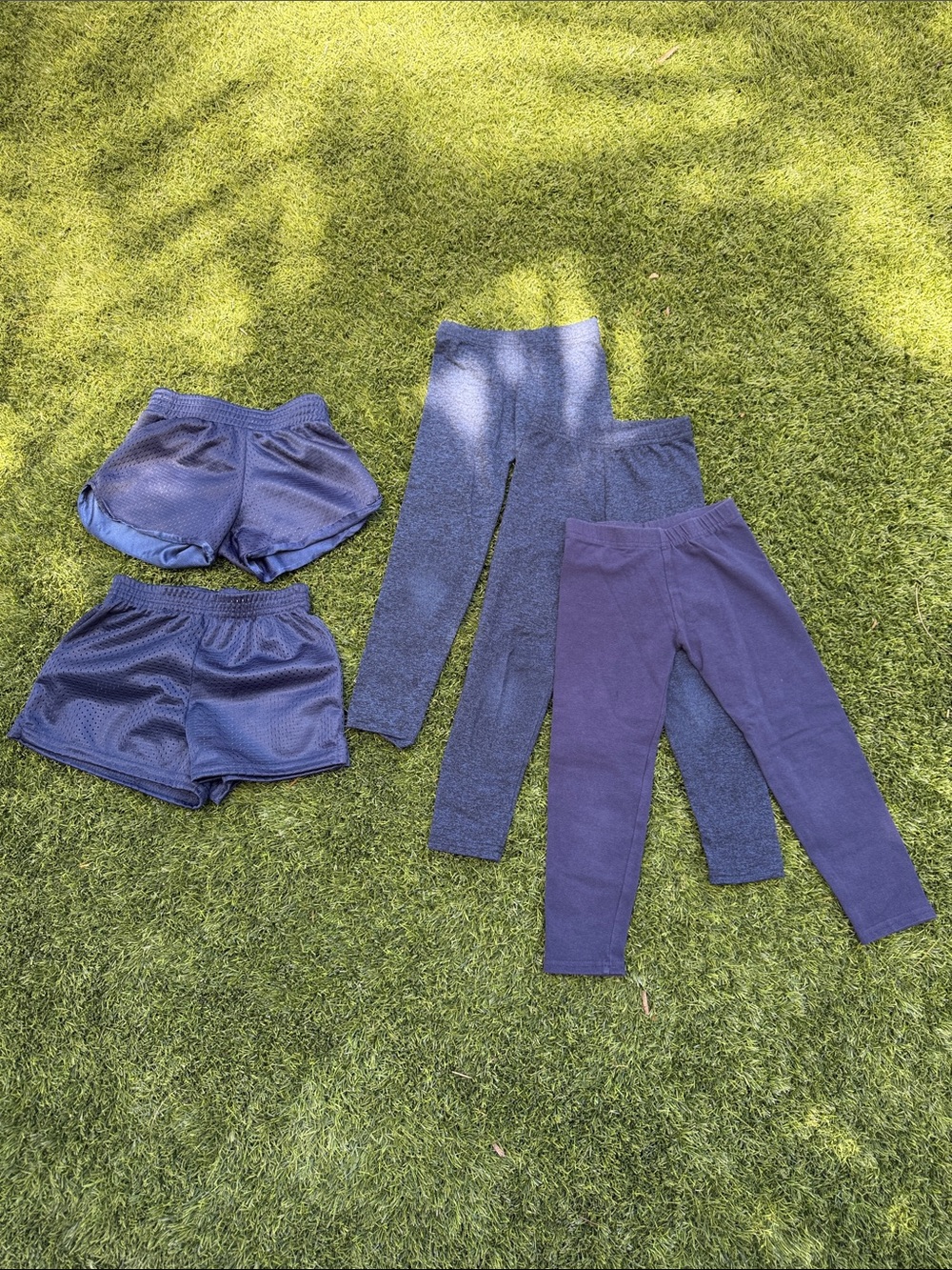 Navy Athletic Leggings and Sports Short Set